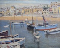 Lot 450 - Fred Bottomley, The Harbour, St Ives, oil on canvas.