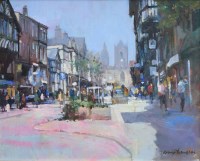 Lot 467 - George Thompson, Bridge Street, Chester, oil.
