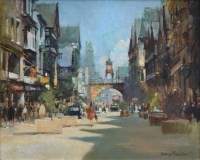 Lot 468 - George Thompson, Eastgate Street, Chester, oil.