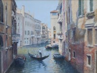 Lot 507 - Bob Richardson, Canal, Venice, pastel.