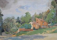 Lot 518 - Terrick Williams, A L'oree du Bois, Verrieres, watercolour.