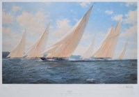 Lot 534 - After J. Steven Dews, Britannia - 1933 Racing in the Solent, signed print.