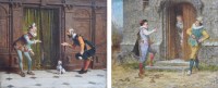 Lot 554 - A.H. Tourrier, After You, and another similar, oil (2).