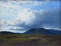 Lot 563 - George B. Sticks, Cloud over a Moor, oil.