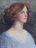 Lot 581 - M.F. Musgrave, Portrait of a lady, watercolour.