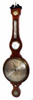 Lot 593 - An early 19th century mahogany cased wheel barometer