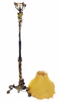 Lot 609 - Late Victorian heavy brass telescopic floor lamp