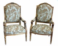 Lot 613 - Late 19th century French salon chairs
