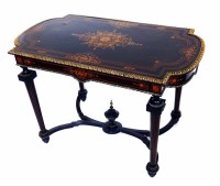 Lot 627 - Late 19th century ebonised centre table