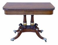Lot 638 - Regency mahogany fold-over card table