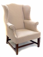 Lot 644 - A George III style wingback chair