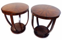 Lot 657 - Art Deco design rosewood veneered side tables