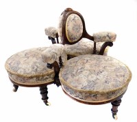 Lot 662 - Victorian walnut framed conversation seat
