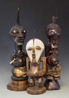 Lot 7 - Three Songye Nkisi power figures, the tallest