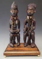 Lot 15 - Cameroon Grasslands couple possibly Bangwa, 36cm