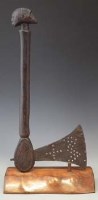 Lot 51 - Luba / Hemba ceremonial adze, 46cm high       All