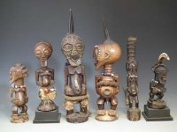 Lot 55 - Six Songye Mankishi power figures, the tallest