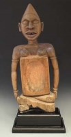 Lot 66 - Yombe figural divination tablet or bowl, 78cm