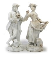 Lot 84 - Pair of Meissen biscuit porcelain figures