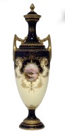 Lot 115 - Coalport twin handled lidded vase circa 1900