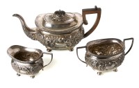 Lot 160 - Silver three piece tea set hallmarked Birmingham