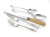 Lot 165 - A part canteen of Georgian silver flatware