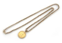 Lot 185 - A Victorian hald sovereign pendant and chain