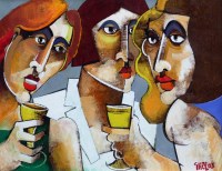 Lot 254 - Geoffrey Key, The Reunion, oil on canvas.