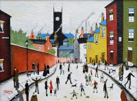Lot 294 - John Hanley, No Ball Games, oil.