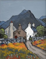 Lot 310 - David Barnes, Mountain Hamlet, oil.
