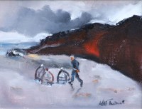 Lot 323 - William Turner, Lobster Pots, Tallon Bay, Cornwall, oil.