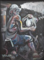 Lot 325 - Harry Malkin, Boring the Face, oil.