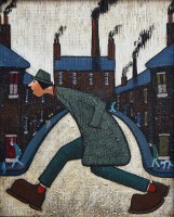 Lot 348 - Albert Barlow, Man on a Mission, acrylic.