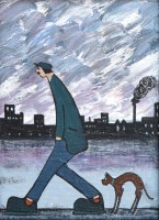 Lot 349 - Albert Barlow, Canal Walk, acrylic.