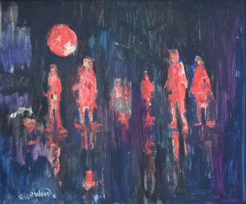 Lot 365 - J.L. Isherwood, Sun, Clogs & Shawls, Wigan, oil.