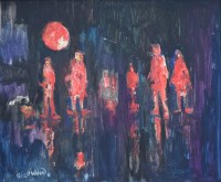 Lot 365 - J.L. Isherwood, Sun, Clogs & Shawls, Wigan, oil.
