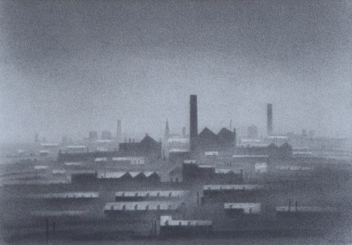 Lot 375 - Trevor Grimshaw, Northern Landscape, graphite.