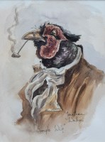 Lot 387 - Jonathan Walker, Simple Wilf, watercolour and ink.