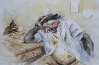 Lot 394 - Jonathan Walker, Bill waits silently for Bufo, watercolour and ink.