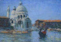 Lot 402 - Marc Grimshaw, Santa Maria della Salute, Venice, pastel.