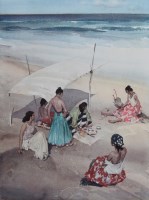 Lot 446 - After Sir William Russell Flint, Gitanas at La Galera, signed print.