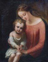 Lot 463 - 17th/18th century Italian School, Madonna and child, oil.