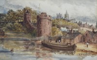 Lot 475 - R.P. Leitch, On the Thames, watercolour.