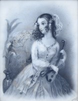 Lot 478 - M. Hardy, 19th century, Portraits of girls, a pair, charcoal (2).