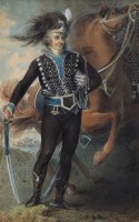 Lot 484 - After Richard Cosway, Portrait of an officer, watercolour.