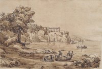 Lot 486 - Achille Vianelli, Assortment of Italian views, ink and one other (5).
