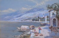 Lot 495 - Charles Rowbotham, Near Bellagio, Lake Como, watercolour.