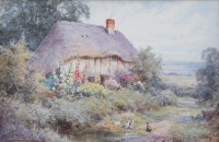 Lot 500 - H.J. Sylvester Stannard, Cottage near Bedford, watercolour.