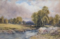 Lot 508 - John Keeley, Fairy Glen, Betws-y-Coed, watercolour.