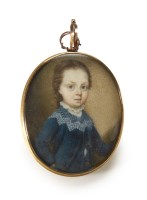 Lot 516 - Portrait miniature of a boy dated 1757.
